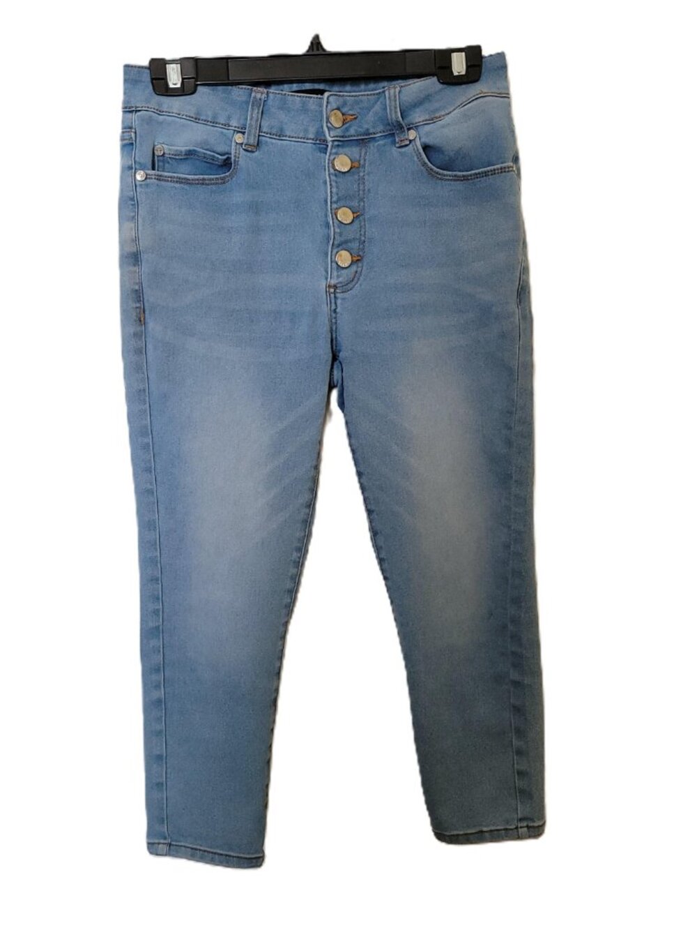 Tahari Girls Button‑Fly Capris · Medium Wash Denim · Size 8 Emily Style - Picture 11 of 15